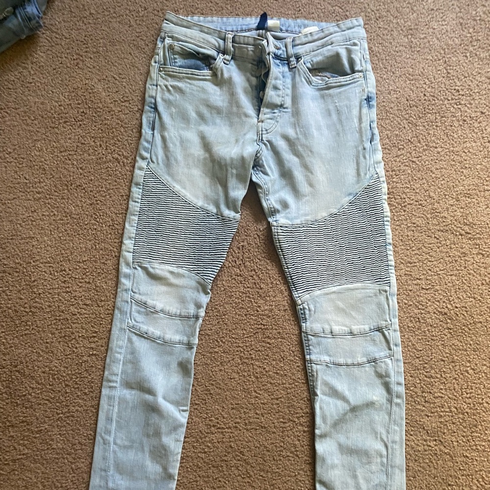 H&M men skinny biker jeans